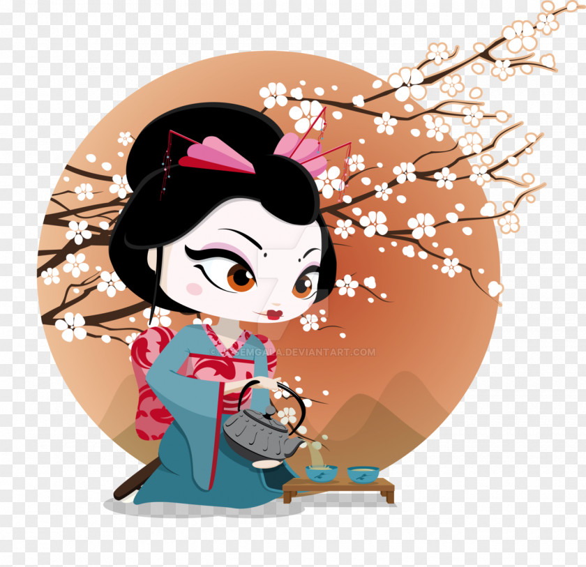 Geisha Visiting Card Character Clip Art PNG