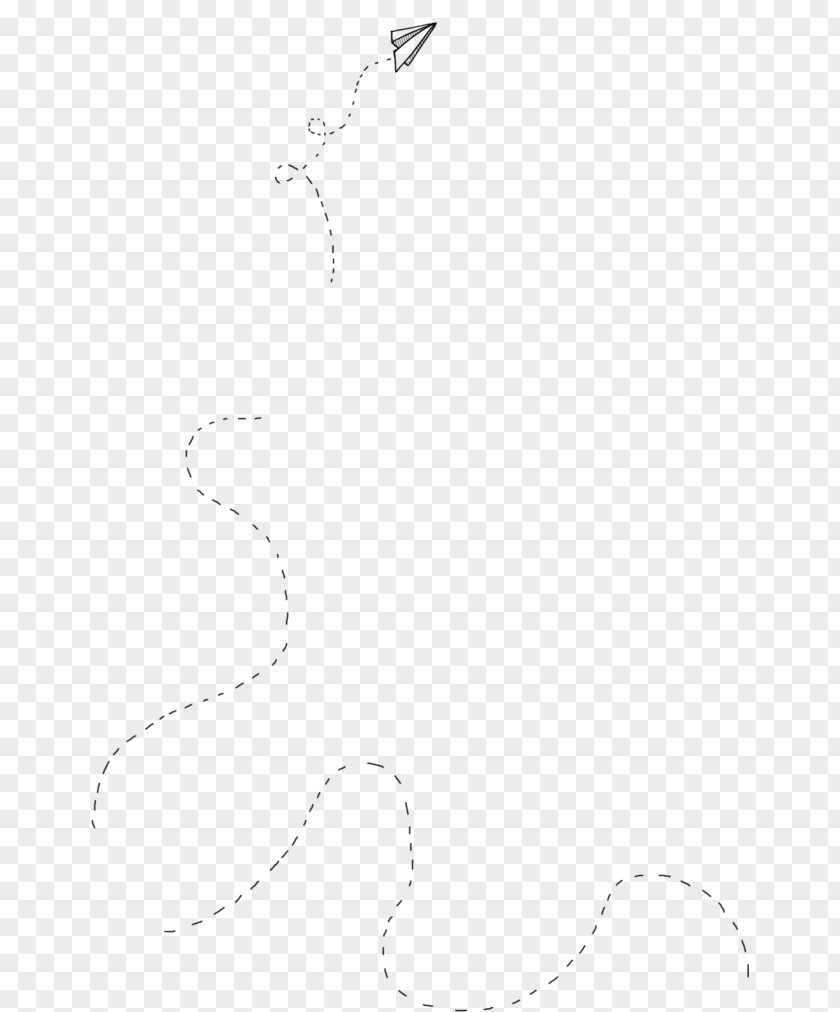 Paper Airplane Painted Dotted Line Black And White Angle Point Pattern PNG