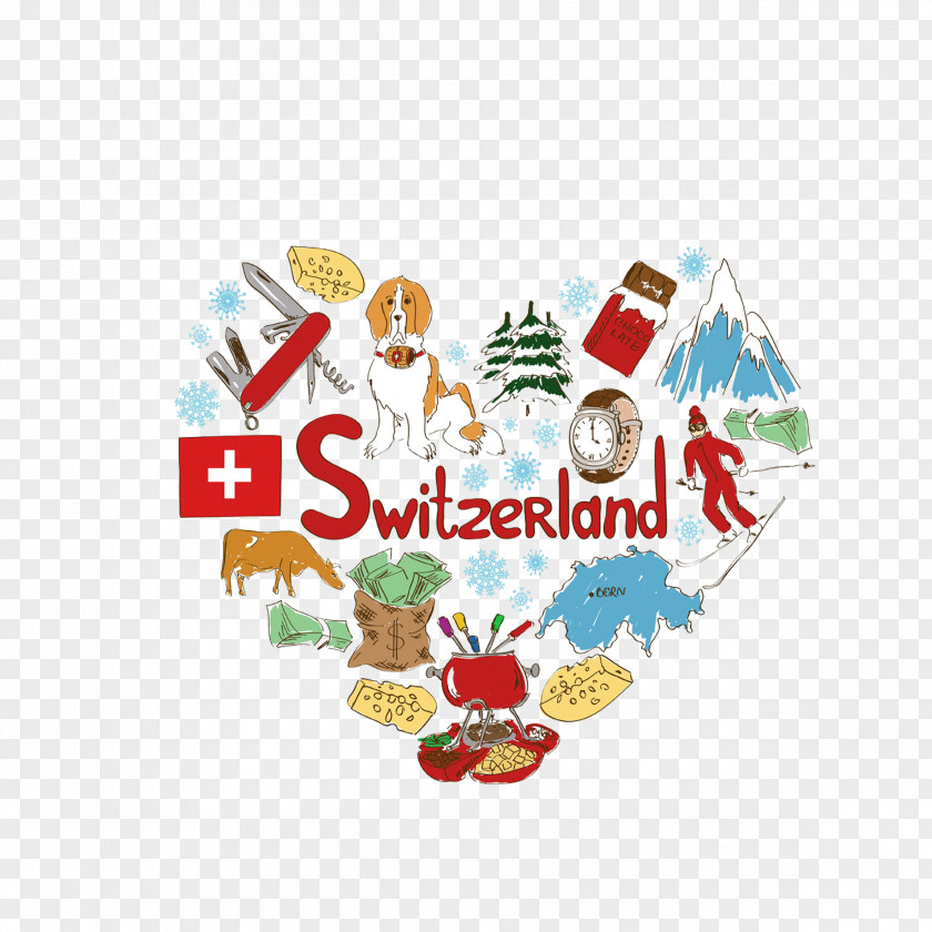 Switzerland Elements Illustration Fondue Swiss Cuisine Clip Art PNG