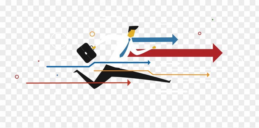 Vector Cartoon Running Business Man Brand Logo Technology Diagram PNG