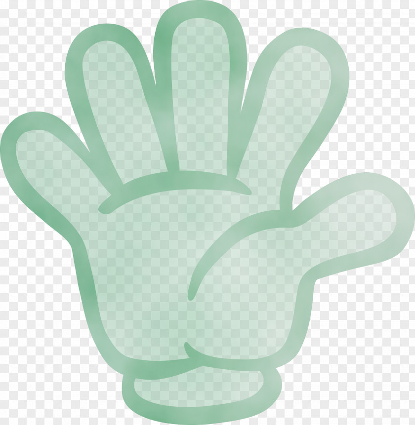 Green Hand Finger Glove Gesture PNG