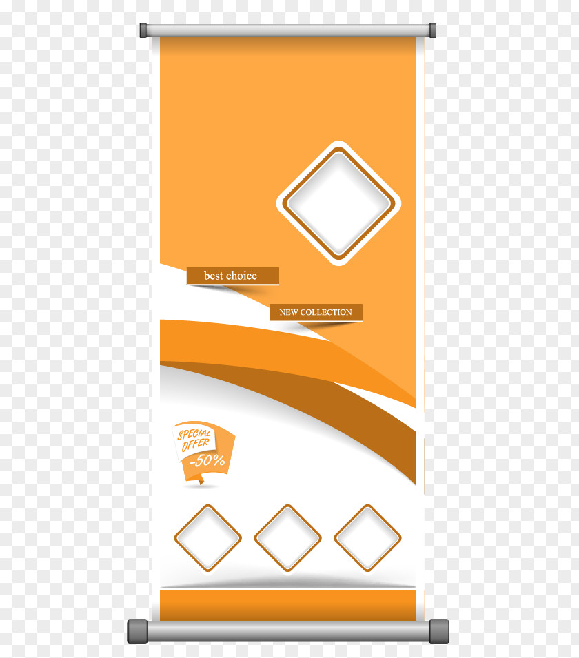 Vector Creative Roll Up Display Rack PNG
