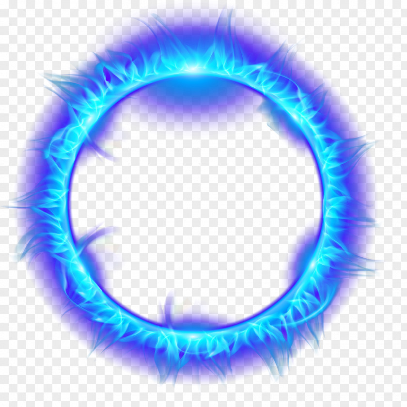 Blue Flame Burning Ring Of Fire Light Download PNG