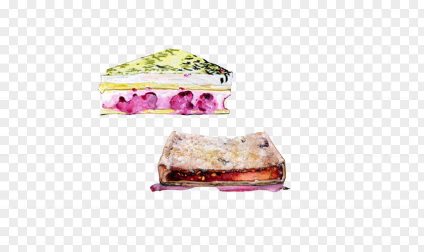 Sandwich Bread And Butter Hand Painting Cheesecake Illustration PNG