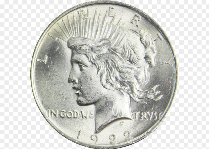 Silver Dime Portsmouth Peace Dollar Coin PNG