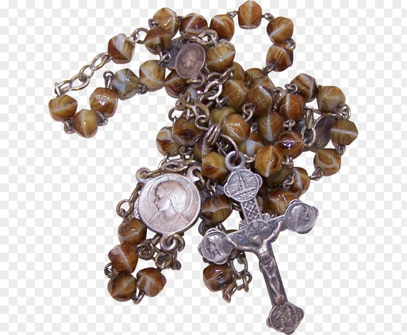 Gemstone Rosary Bead Brown PNG