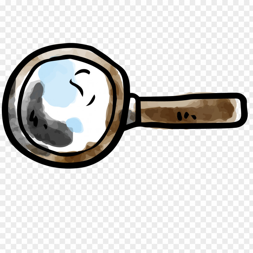 Watercolor Drawing Magnifying Glass Vector Computer File PNG