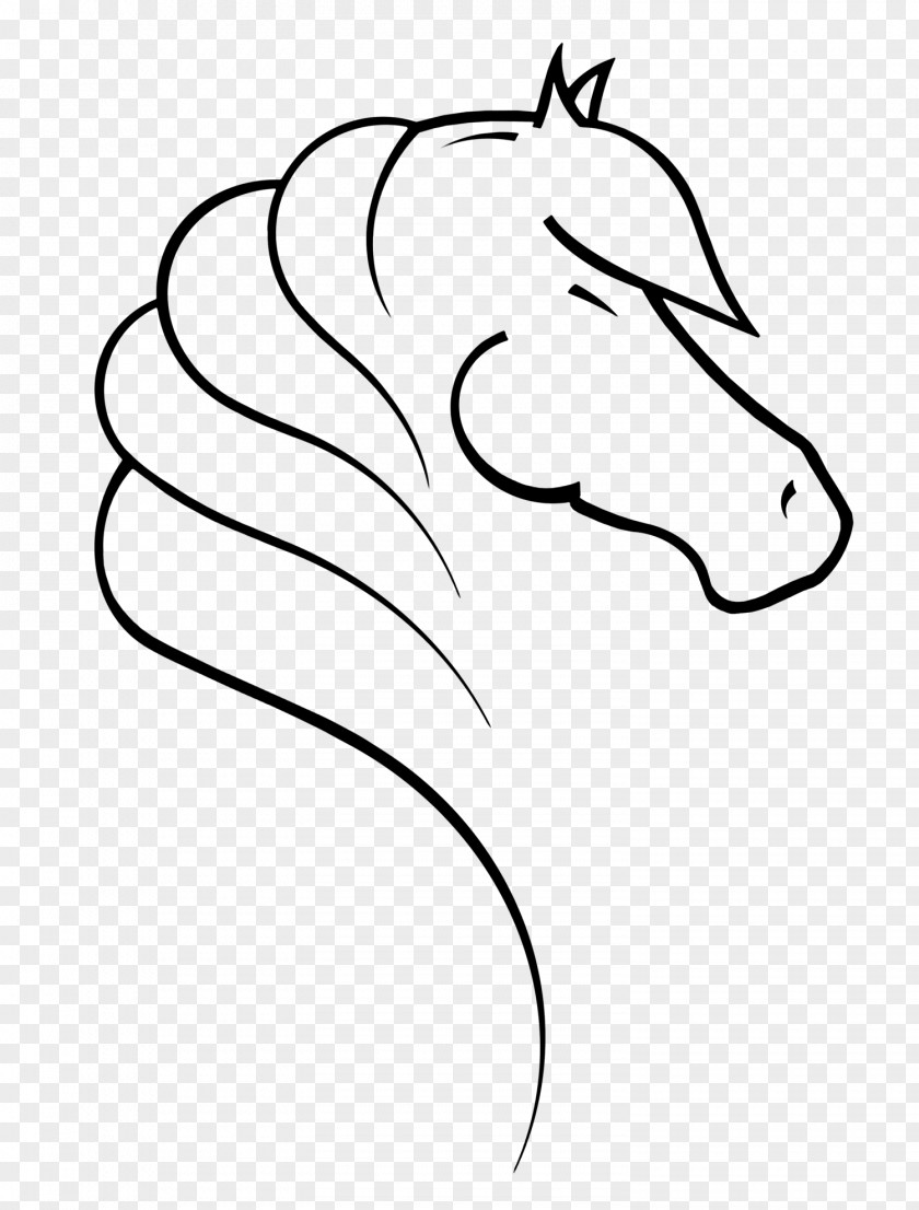 Blackandwhite Tail Horse Cartoon PNG