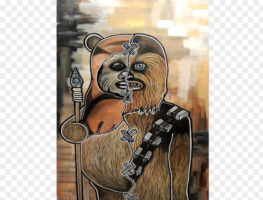 Chewbacca Work Of Art Painting Yoda PNG