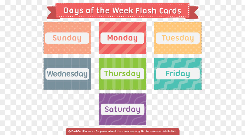 Flashcard Learning English Study Skills Names Of The Days Week PNG