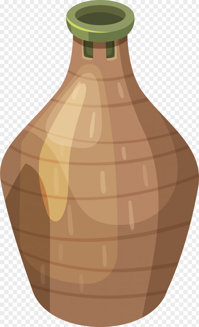 Hand Painted Yellow Wine Bottle PNG