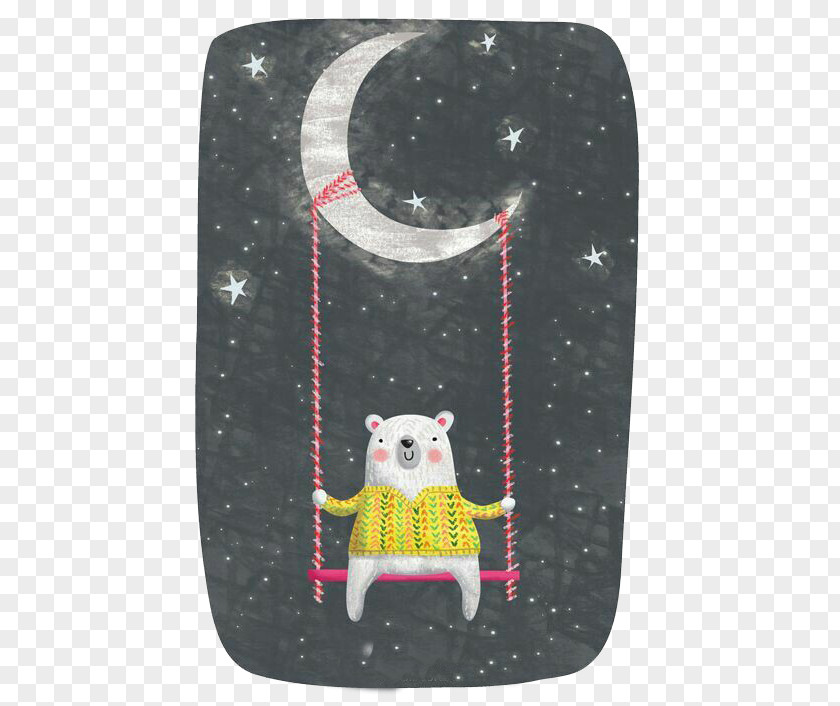 Moon Bear Pulling Swing Idea Night Mind PNG
