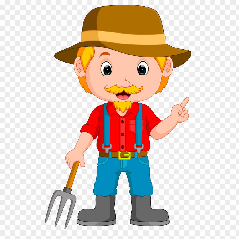 Old Man With A Fork Cartoon Farmer Royalty-free Illustration PNG