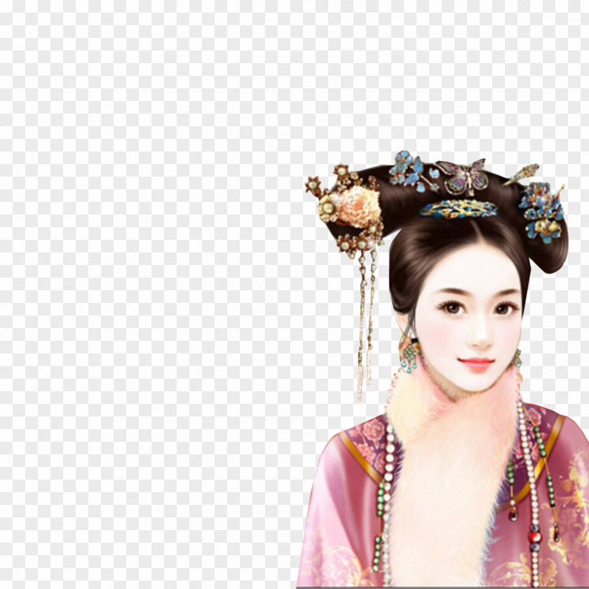 Palace Beauty Princess Duanjing Of The Second Rank Qing Dynasty Baidu Tieba Painting PNG