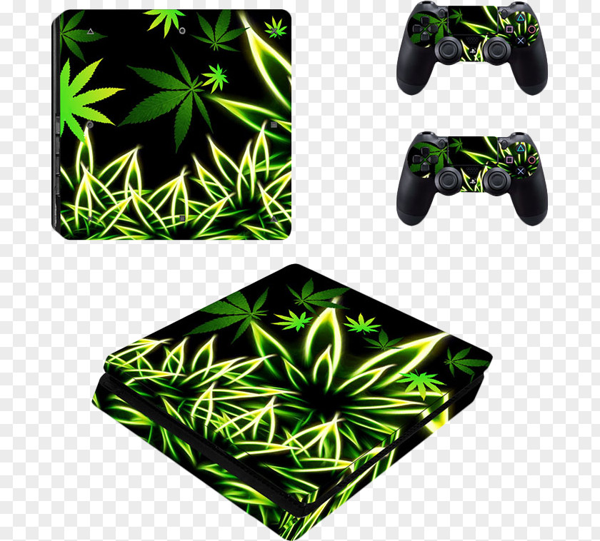 Cannabis Sticker Sony PlayStation 4 Slim Paper Decal PNG