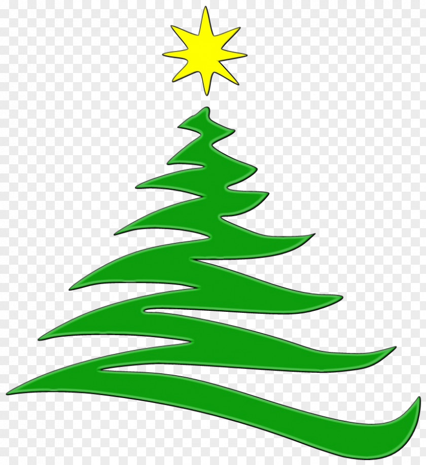 Christmas Eve American Larch Tree Watercolor PNG