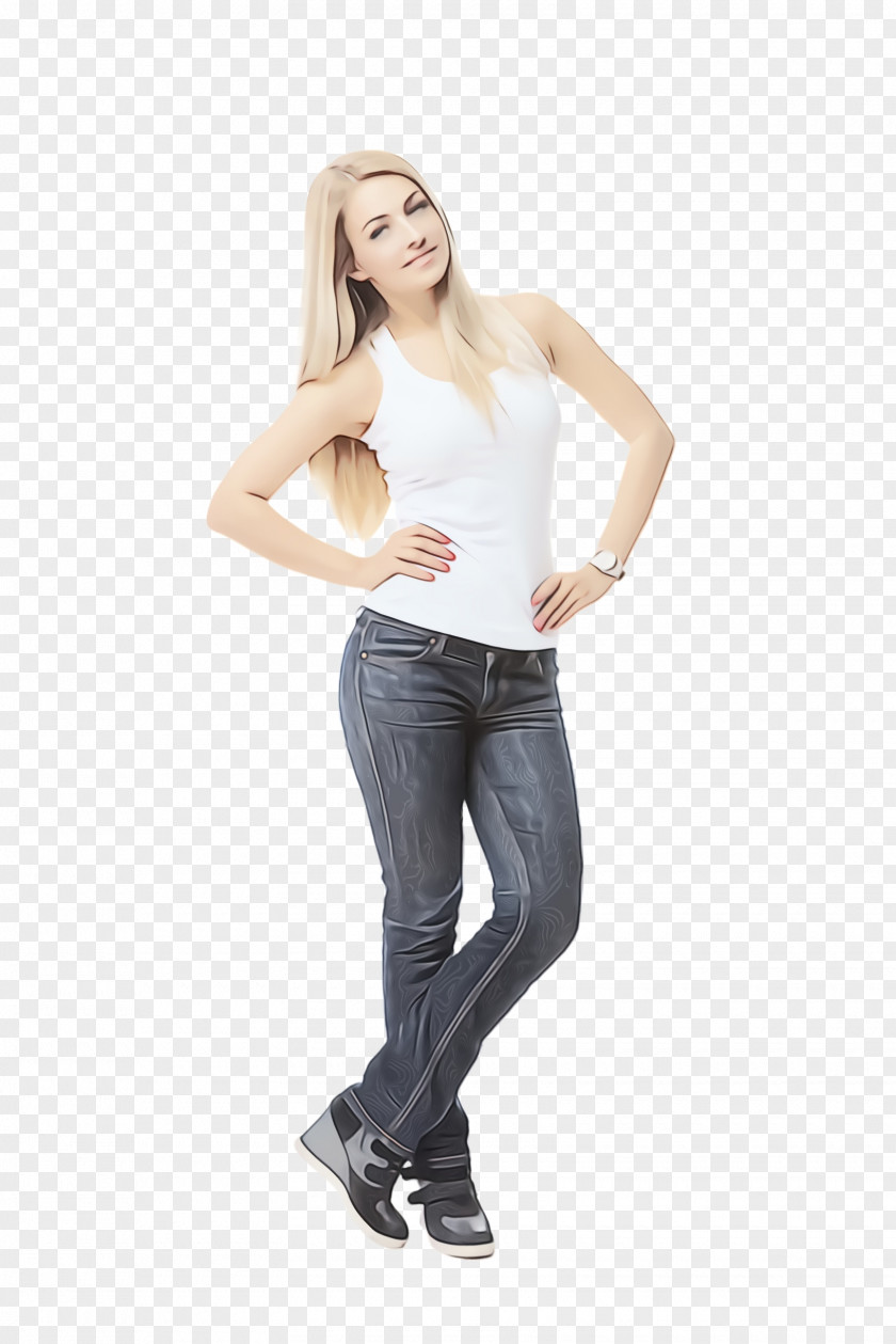Footwear Arm White Clothing Jeans Shoulder Standing PNG
