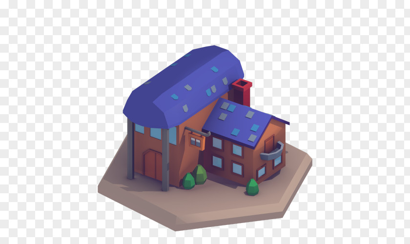 Low Poly House Toy PNG