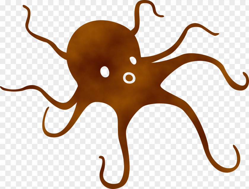 Octopus Cartoon Line Marine Science PNG