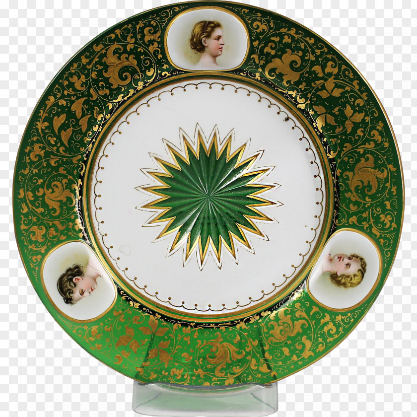 Plate Opaline Glass Antique Porcelain PNG