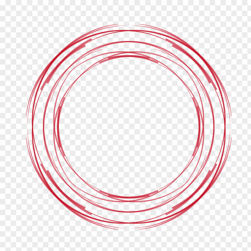Vector Red Circle Hand-painted Hollow PNG