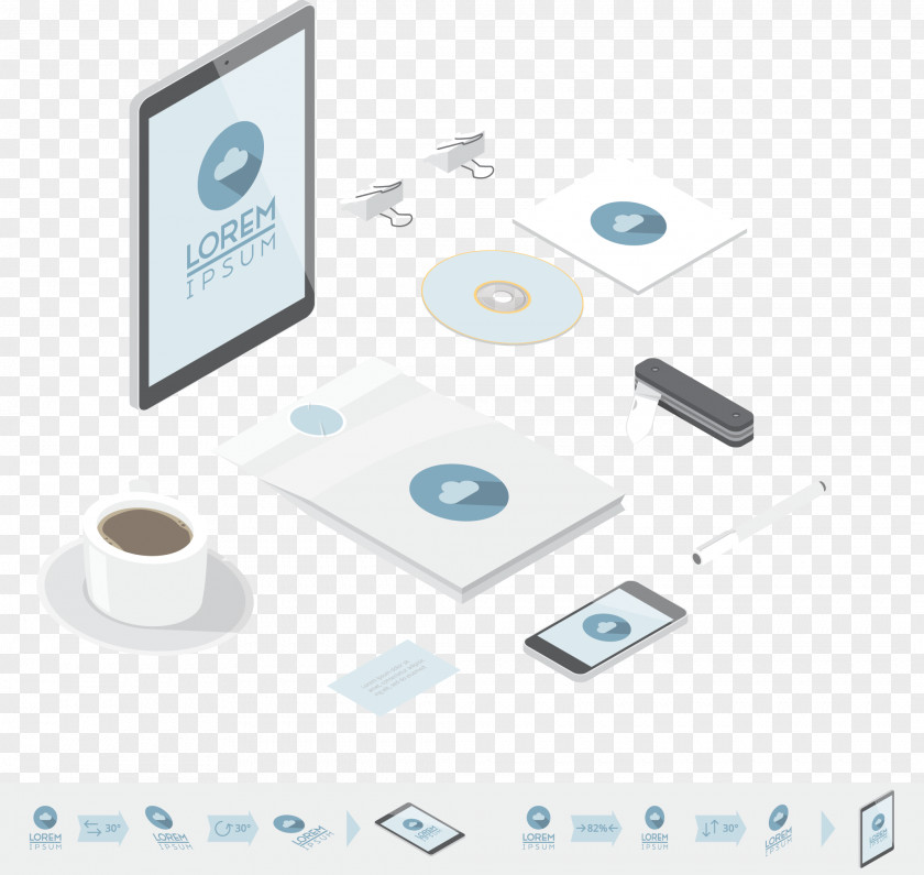 Vector Tablet Logo Isometric Projection Icon PNG