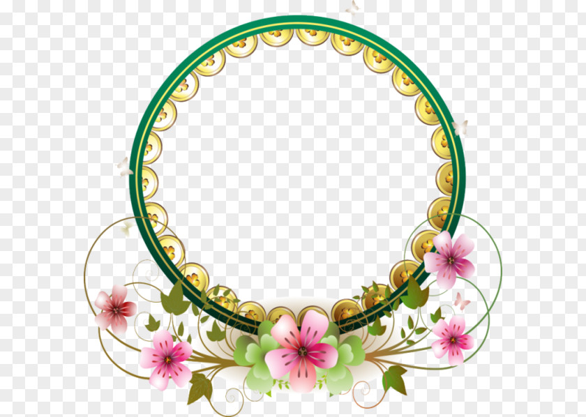 Circle Border Wedding Ring Flower Cake PNG