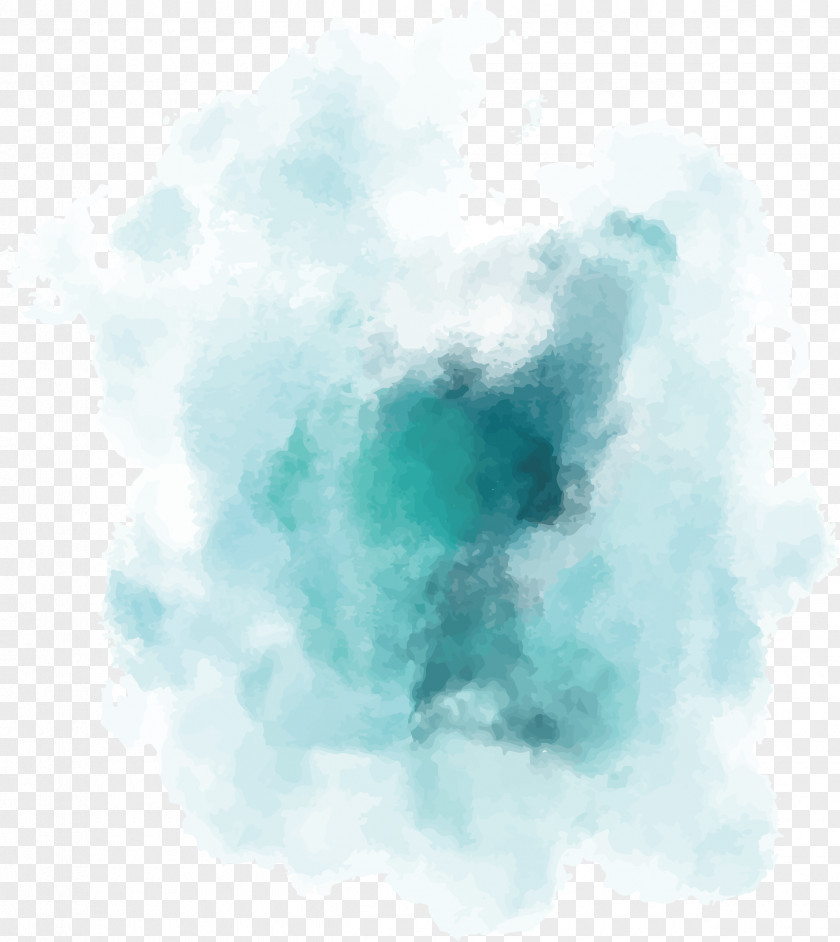 Green Gradient Watercolor Blooming Painting Euclidean Vector PNG