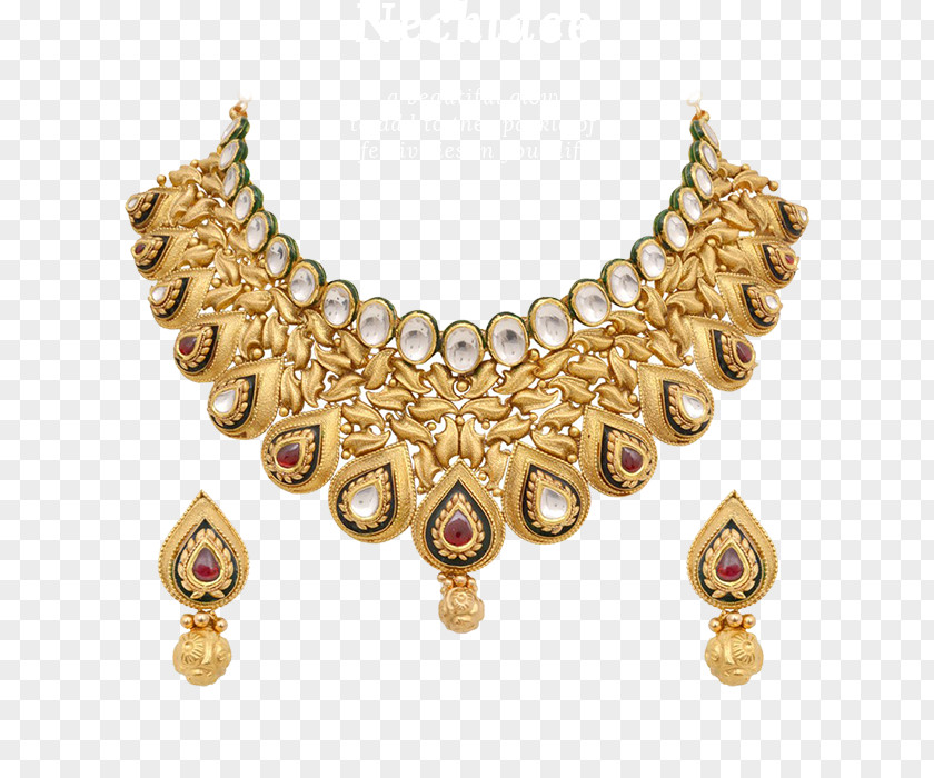 Jewellery Earring Necklace Gold Kundan PNG