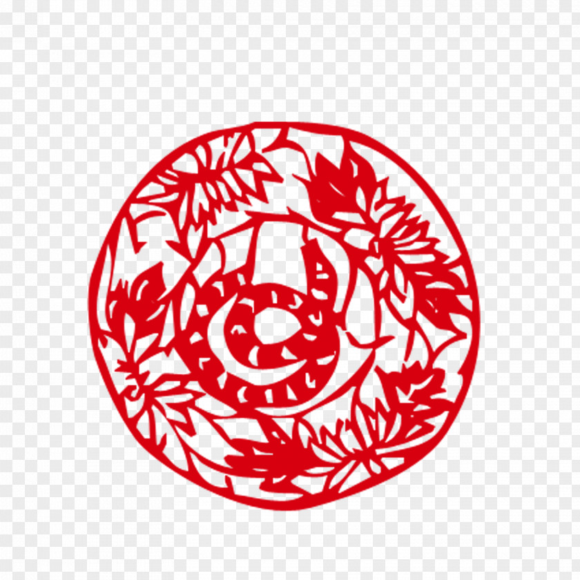 Paper-cut Snake Chinese Zodiac Papercutting Bagua Culture PNG
