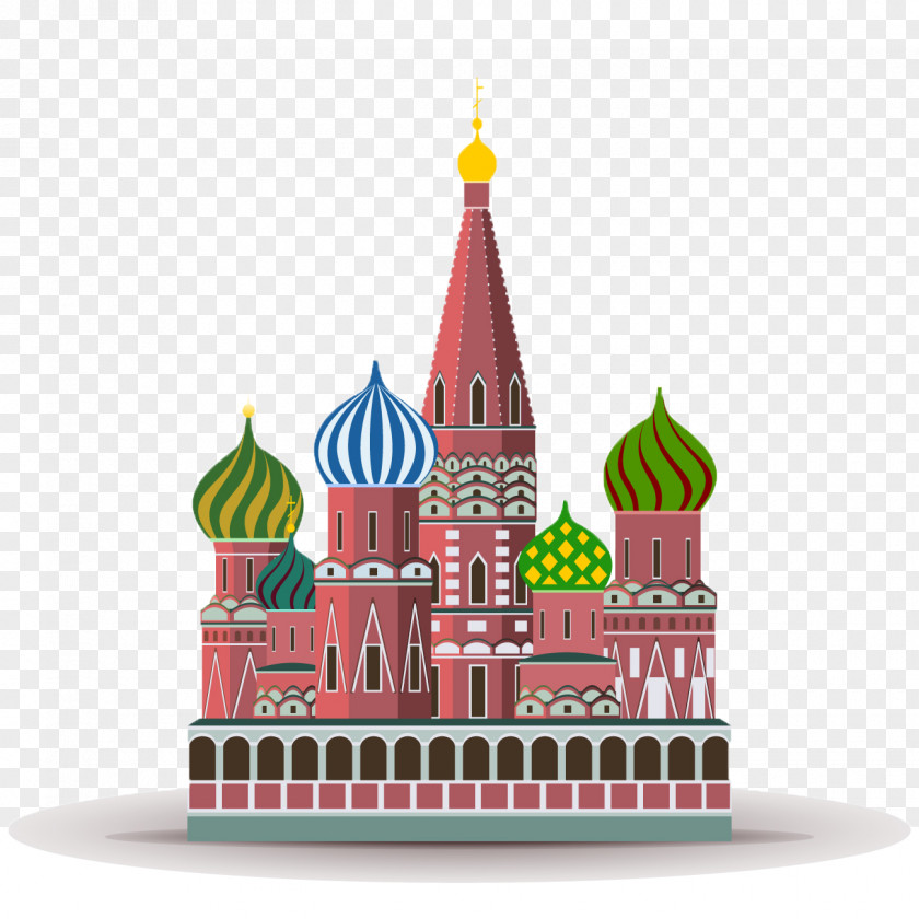 Cathedral Saint Basil's Moscow Kremlin Red Square Vector Graphics Illustration PNG