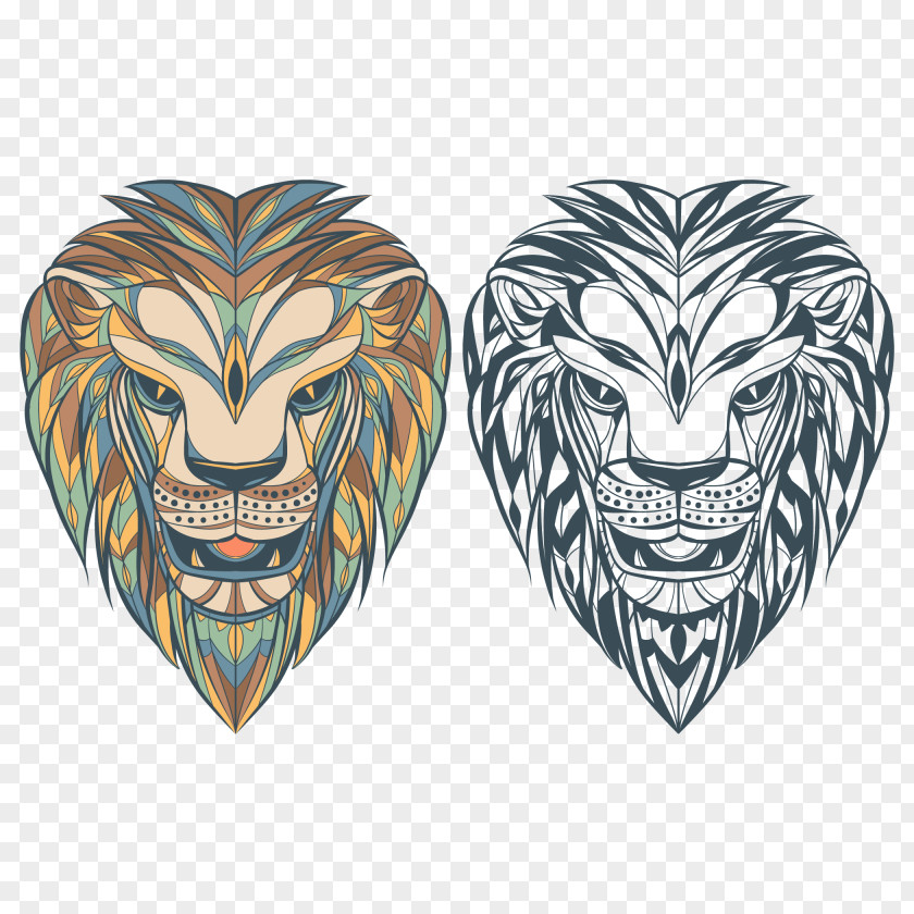 Colored Black Lion Lionhead Rabbit Euclidean Vector PNG