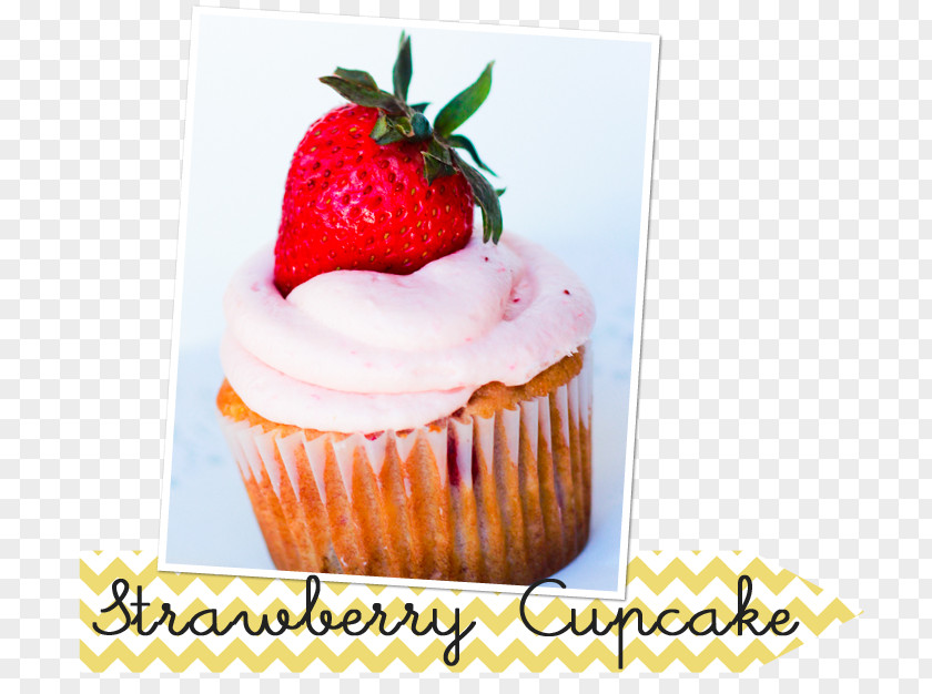 Strawberry Cupcake Muffin Buttercream Frozen Dessert PNG