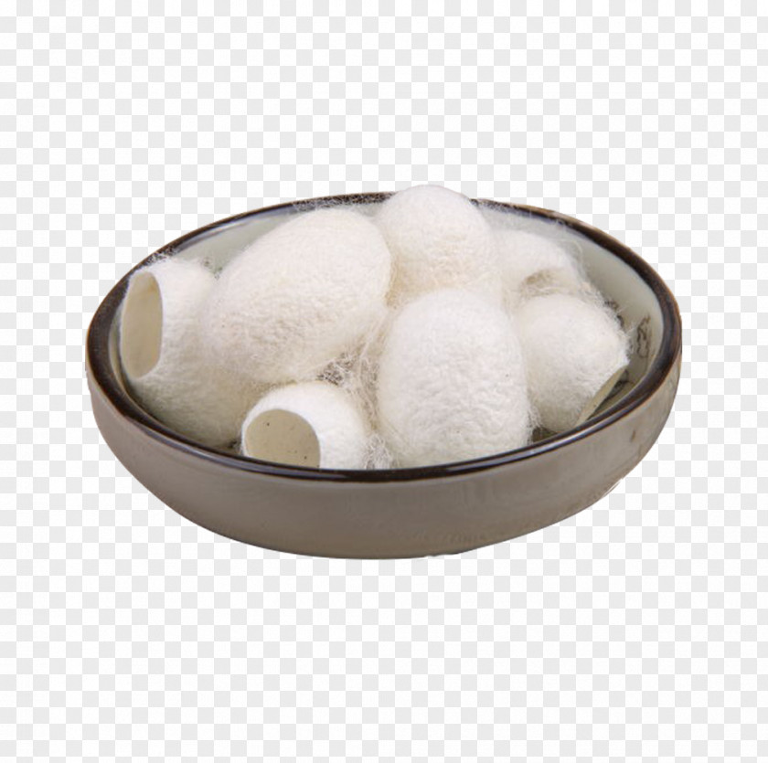 A Bowl Of Silk Balls In Kind Silkworm Collagen Bozzolo PNG