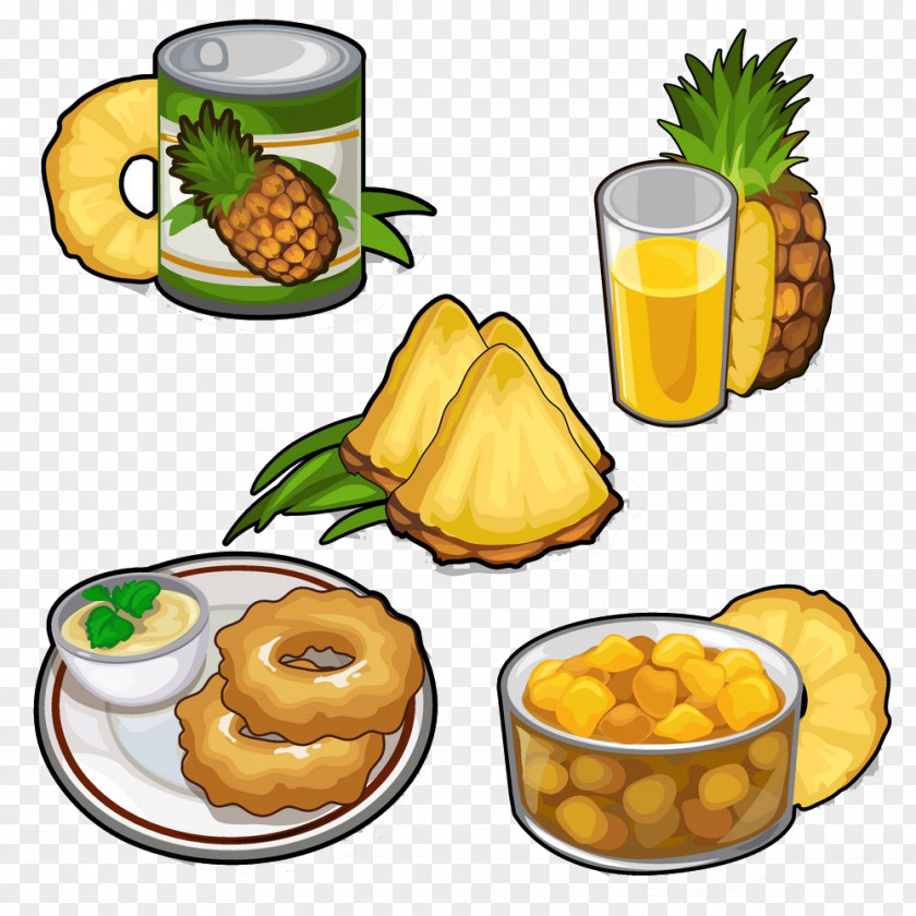 Cartoon Food Illustration Picture Pineapple Juice PNG