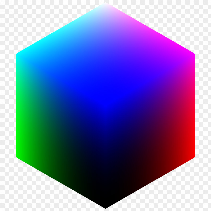Cube Blue RGB Color Model Space PNG