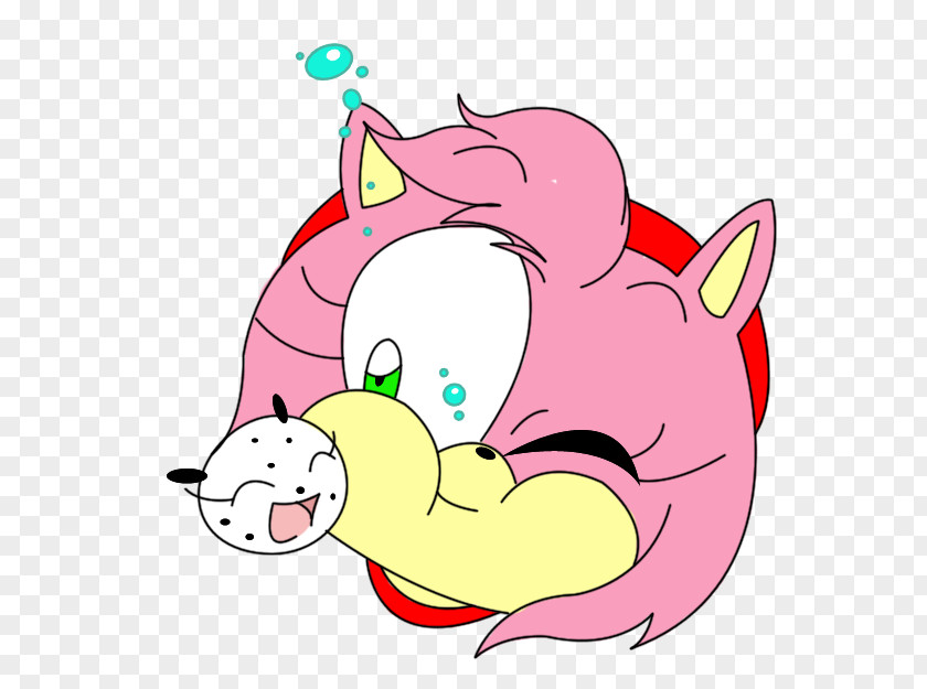 Water Colour Heart Amy Rose Sonic The Hedgehog 2 Fan Art PNG