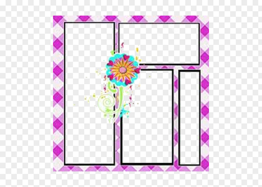 Design Picture Frames Floral Pink M Pattern PNG