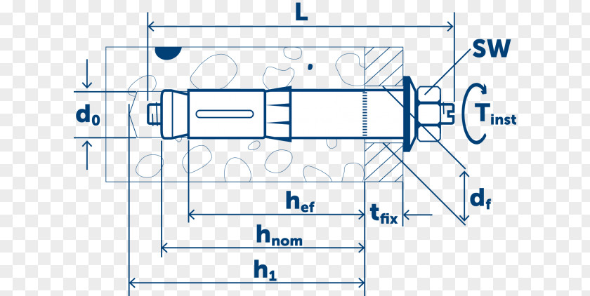 Screw Thread Anchor Bolt Concrete Design Material PNG