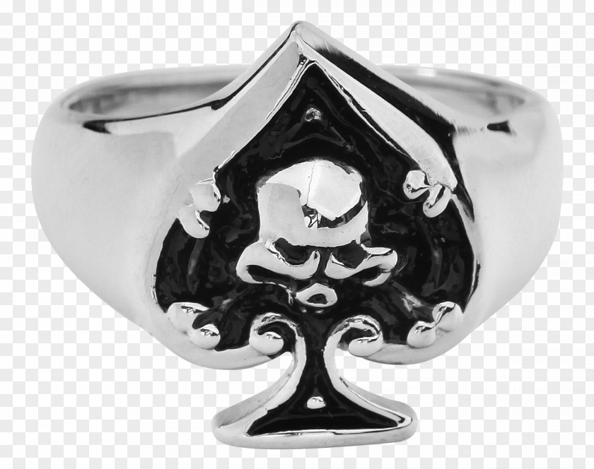 Ace Spade Ring Stainless Steel Skull PNG