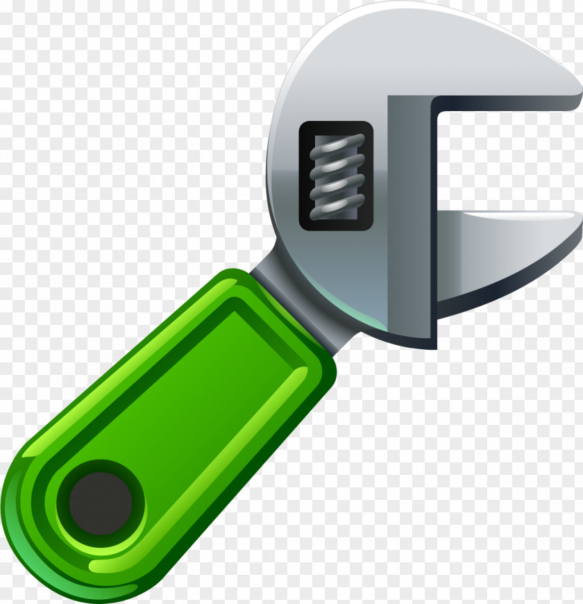 Cartoon Green Wrench PNG