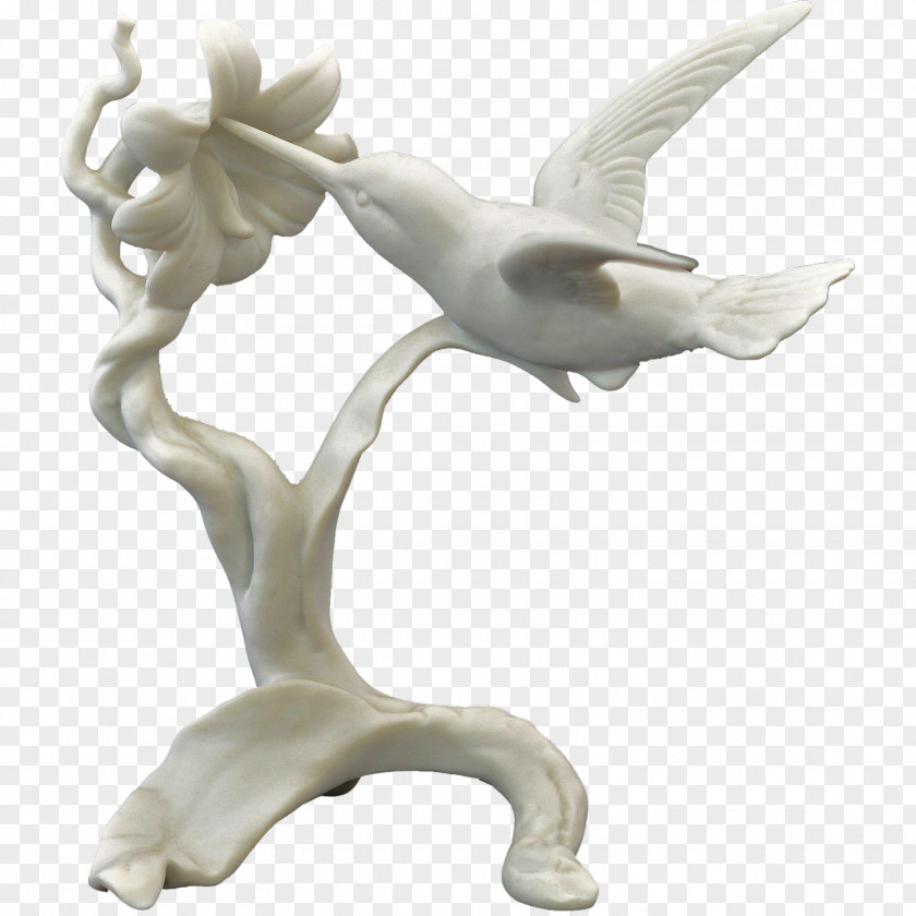 Bird Hummingbird Figurine Bisque Porcelain Sculpture PNG