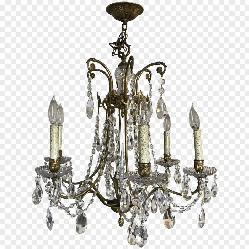 Crystal Chandeliers Chandelier Brass Glass Electric Light PNG