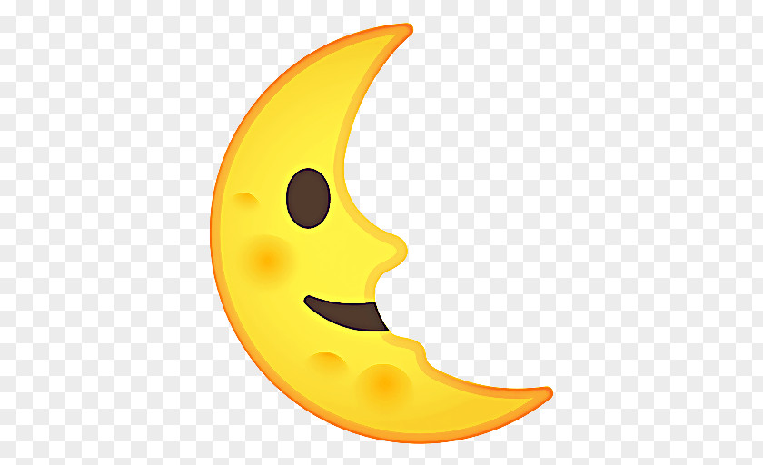 Yellow Text Moon Emoji PNG