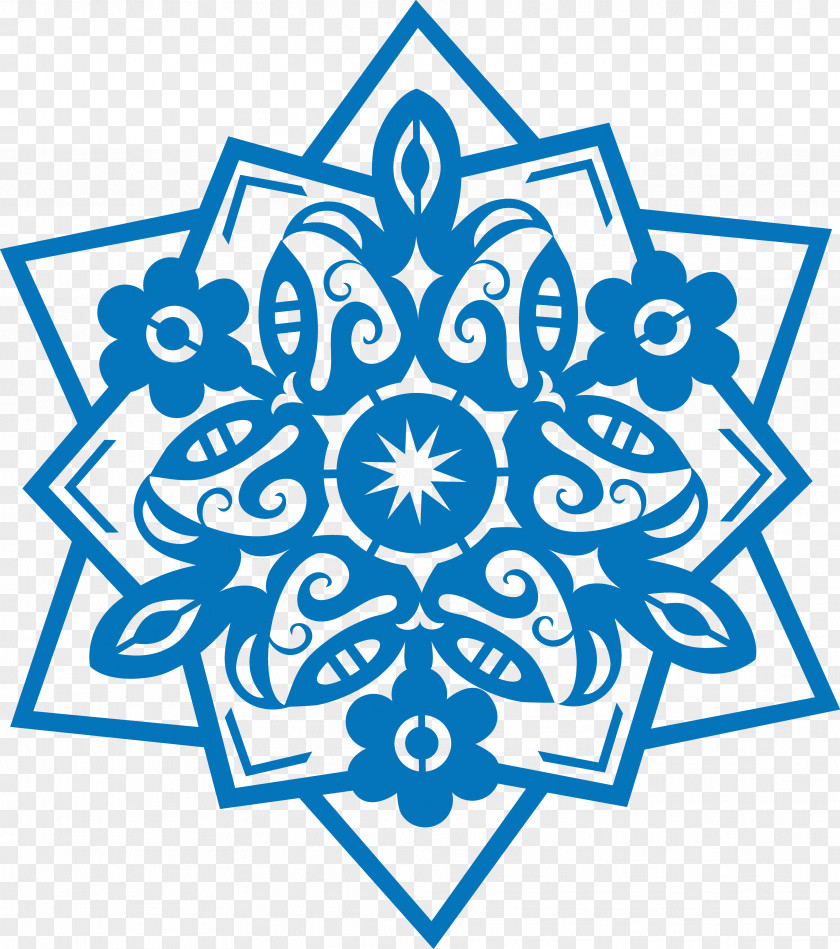 Blue Snowflake Symmetry Line Art Graphic Design Clip PNG