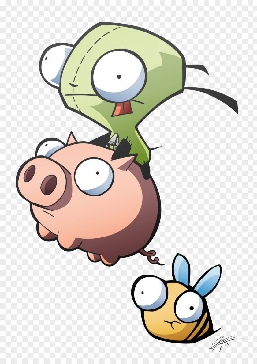 Q Version Of The Bee Drawing Pig Cartoon Fan Art PNG