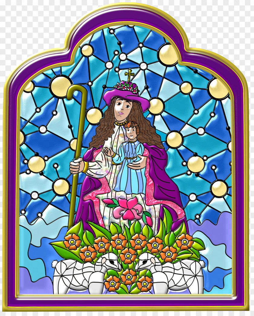 Stained Glass Divina Pastora Drawing PNG
