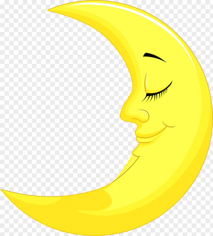 Cartoon Yellow Bananas Smiley Plant PNG