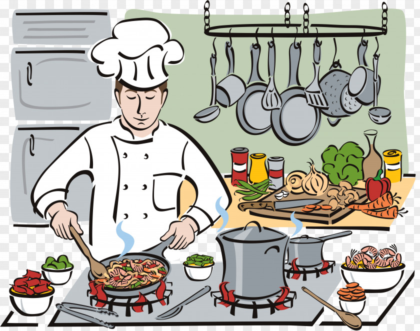 Cooking Pan Chef Cartoon Clip Art PNG