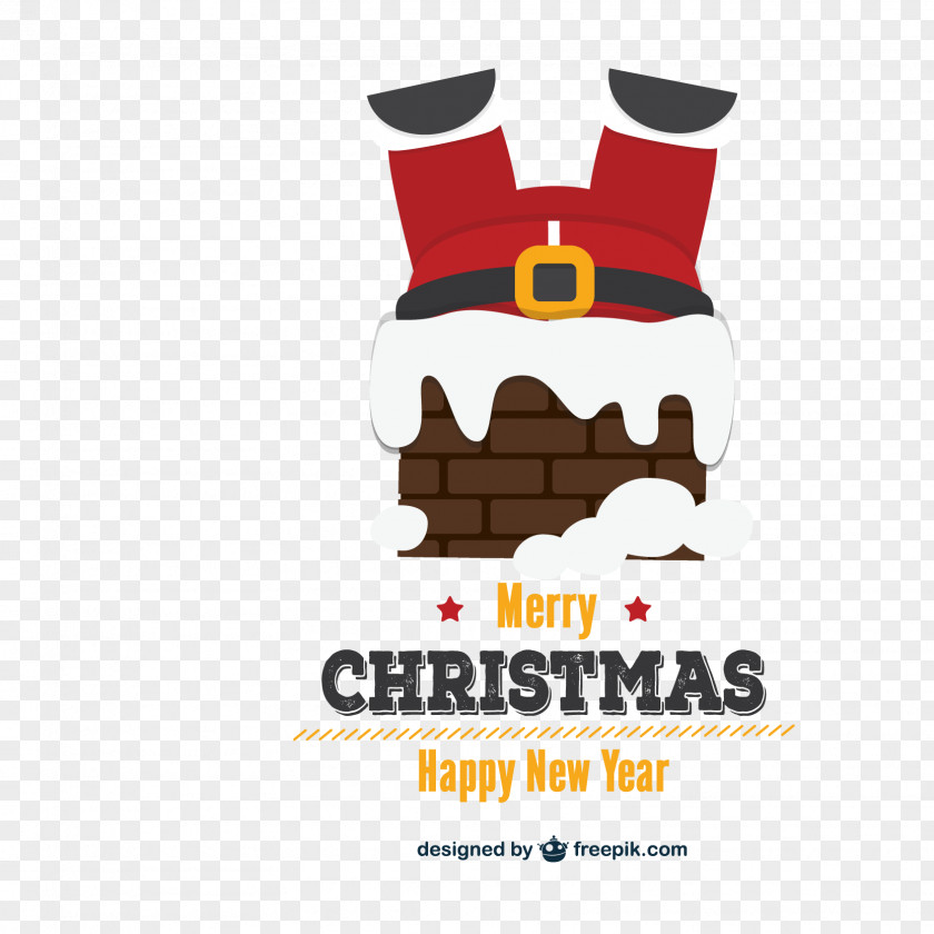Drill Chimney Santa Claus Vector Christmas Decoration Card PNG